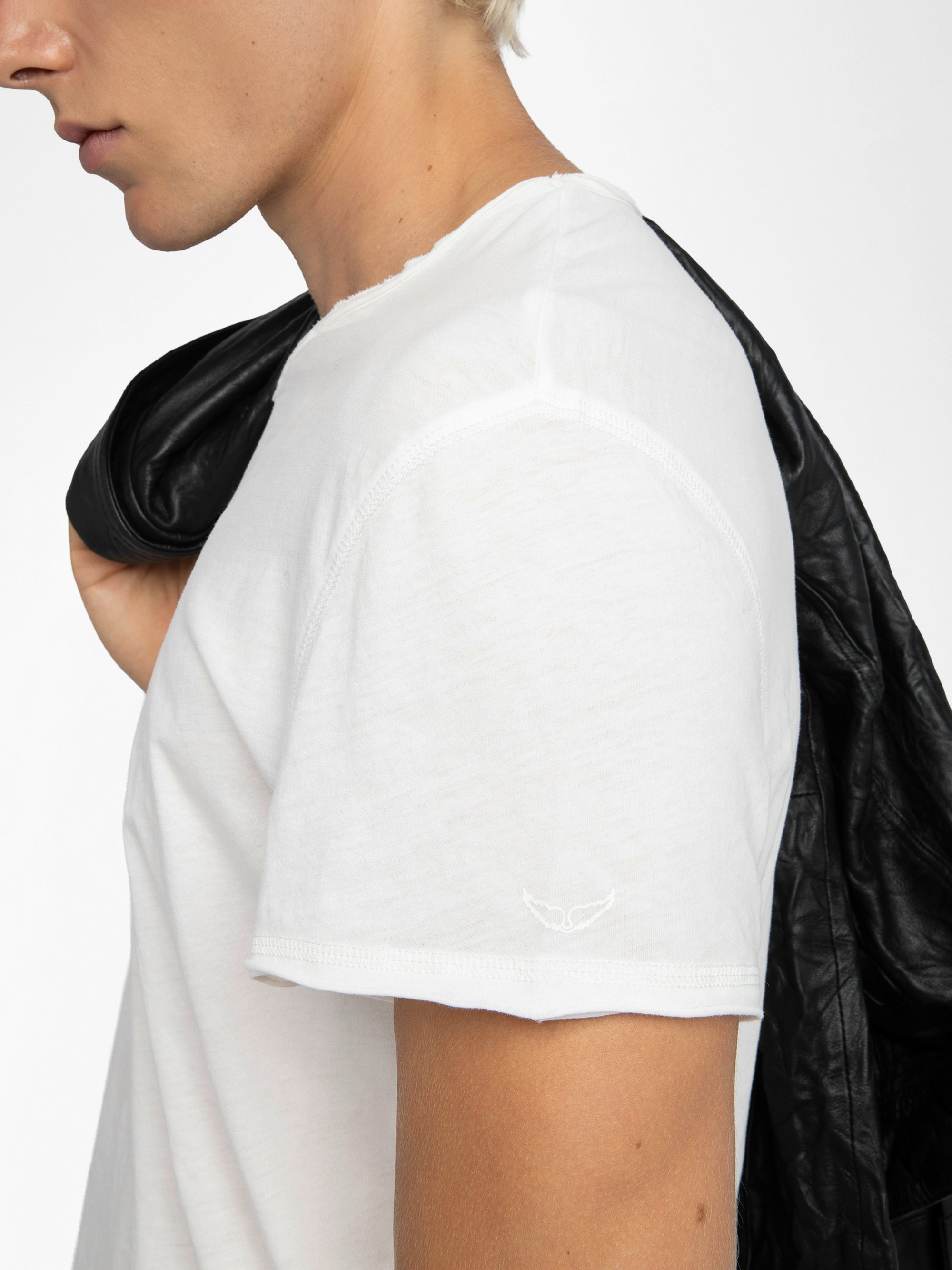 Henley-Shirt Monastir - T-Shirt mit tunesischem Kragen aus Baumwolle.